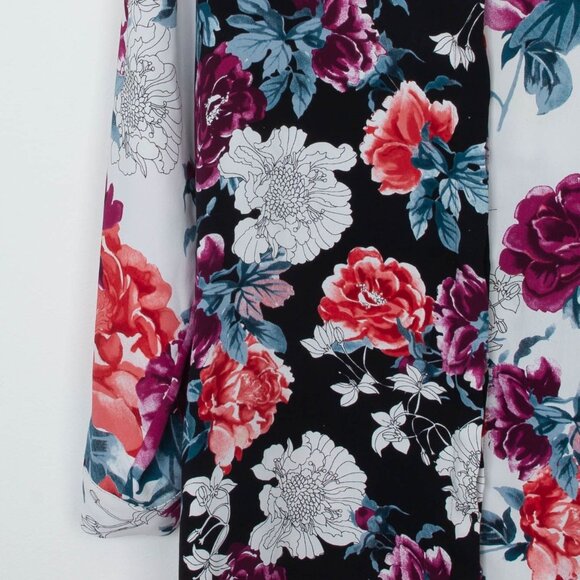 Chicos Womens Floral Button Down Blouse Size S Shark Bite 3/4 Sleeve Whimsigoth - Picture 4 of 8